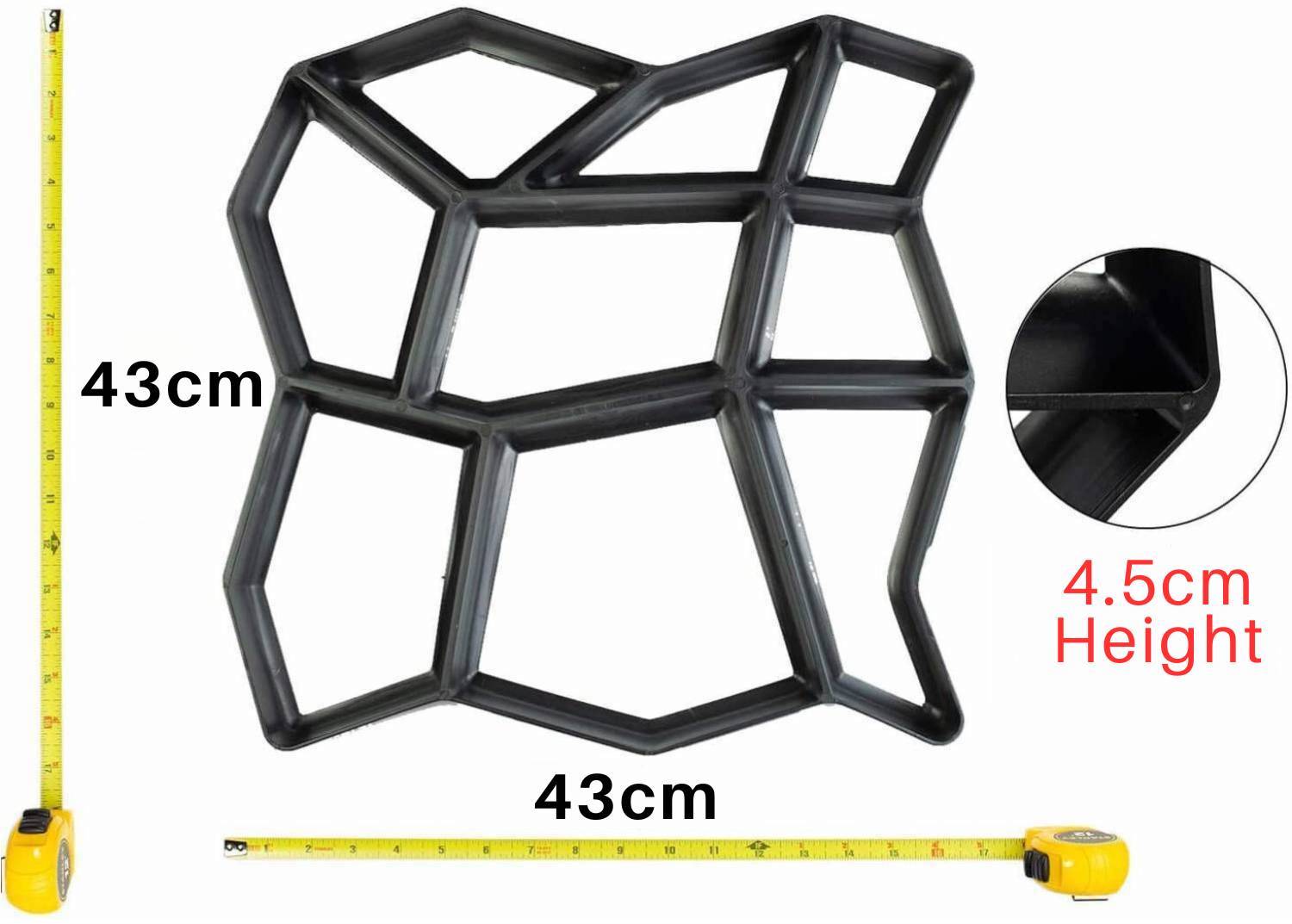 Irregular Paving Mould dimensions and specifications